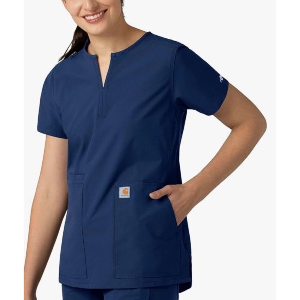NEW Carhartt Scrubs C12213 Women's Force Modern Fit Notch Neck Tunic Top Small